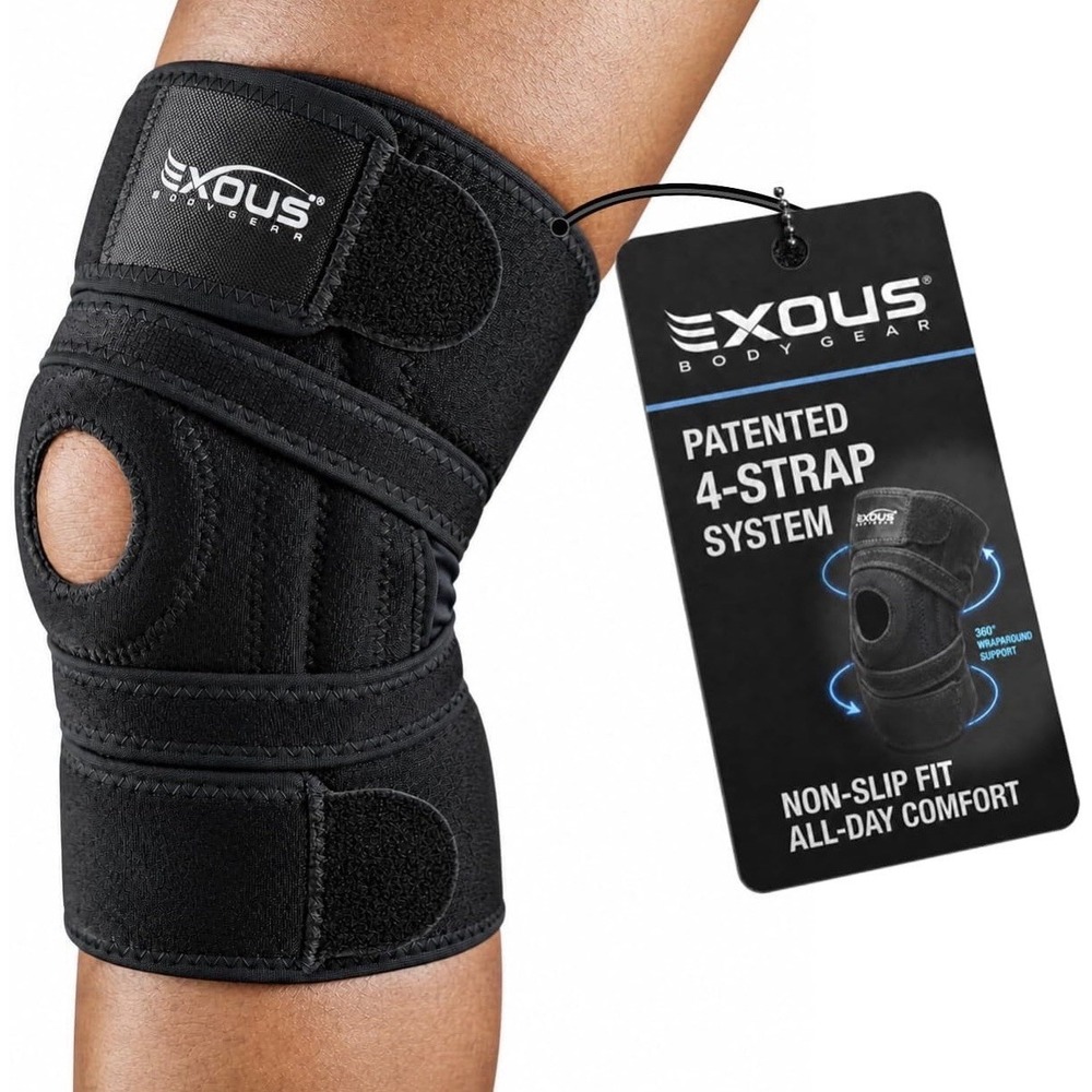 Knee Brace for Men & Women with Patented 4-Way Adjustable SupportWraparound...